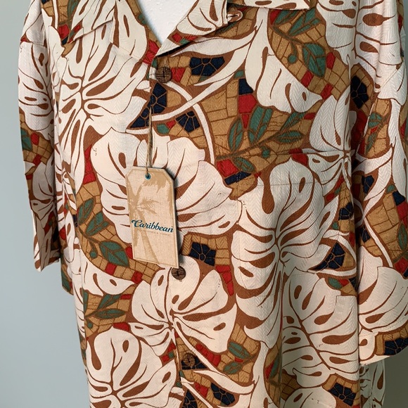 CARIBBEAN NWT MEN’S MULTICOLOR TROPICAL SHIRT XL - Picture 2 of 7